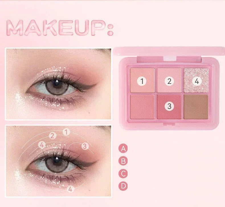 Pink Clear Glitter Eyeshadow Palette