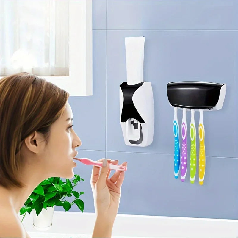 1Set Toothbrush Holder With Automatic Toothpaste Dispenser