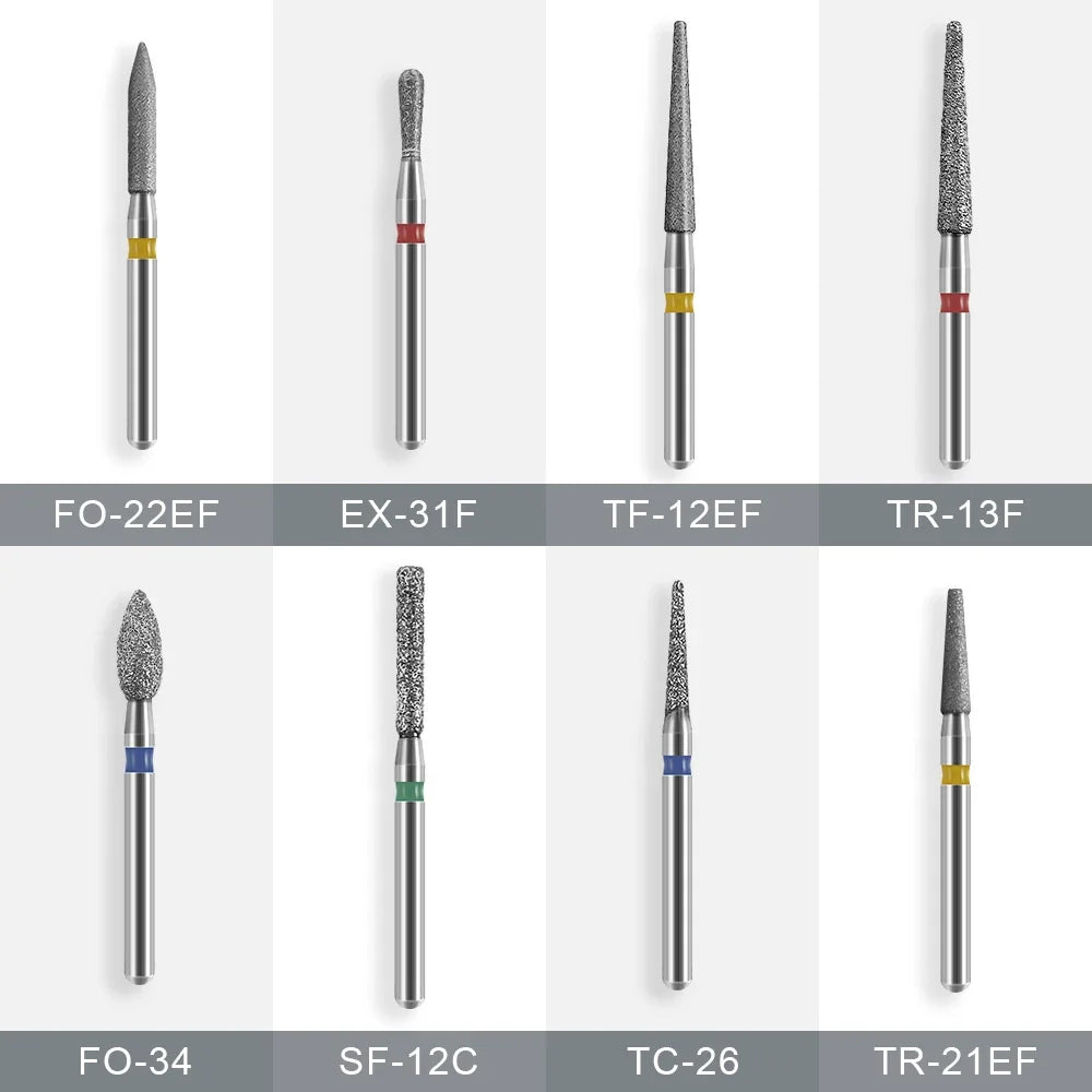 10pcs Dental Diamond Burs Drill for on Filling Crown