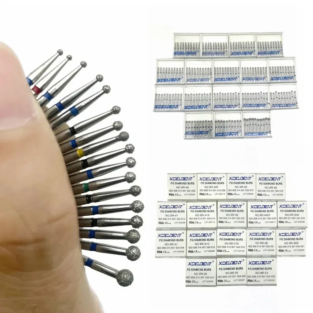 10pcs Dental Diamond Burs Drill for on Filling Crown