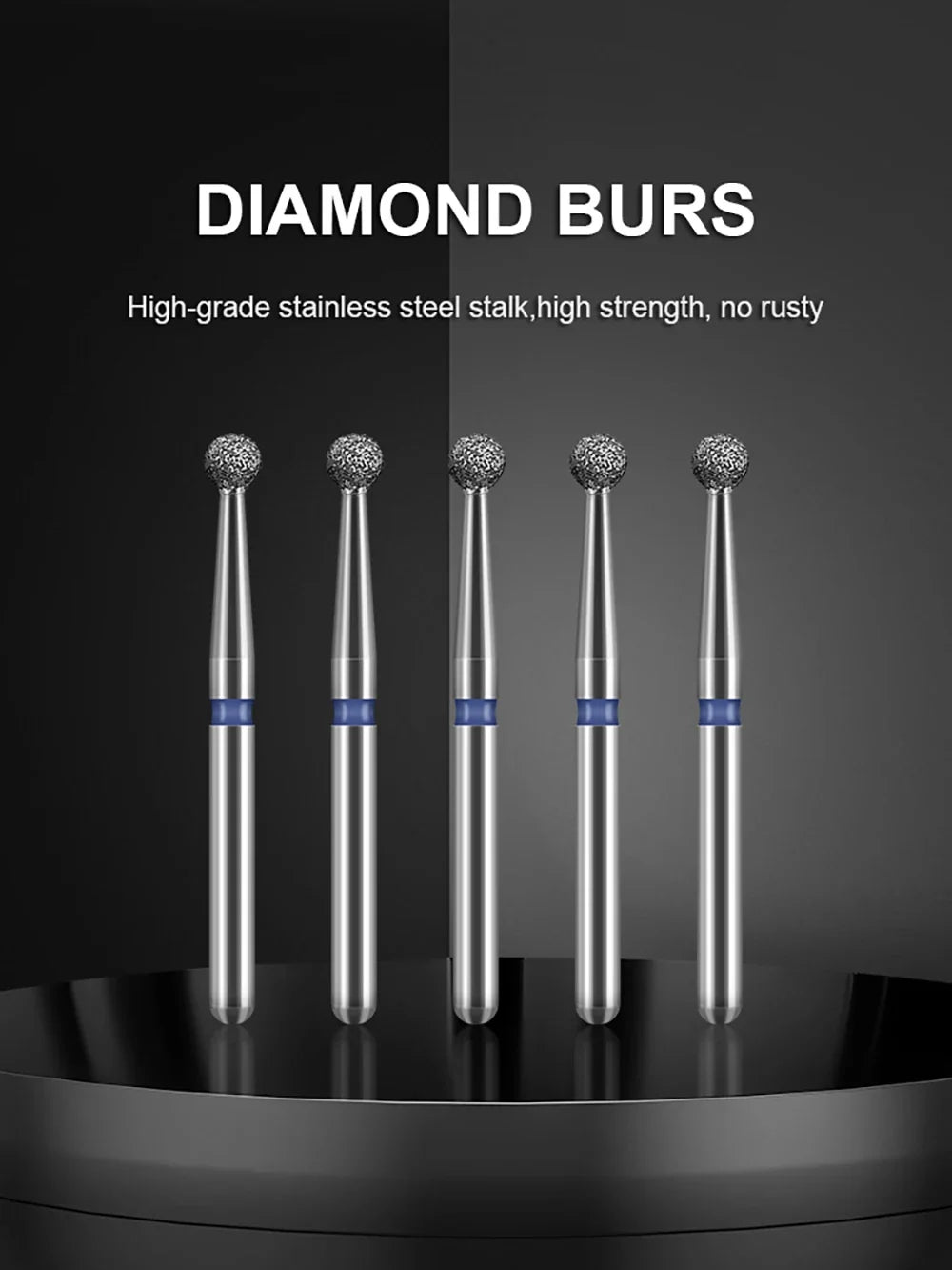 10pcs Dental Diamond Burs Drill for on Filling Crown