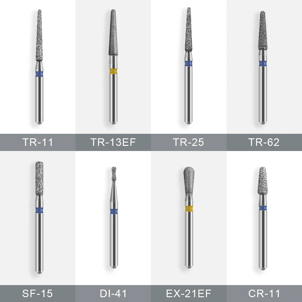 10pcs Dental Diamond Burs Drill for on Filling Crown