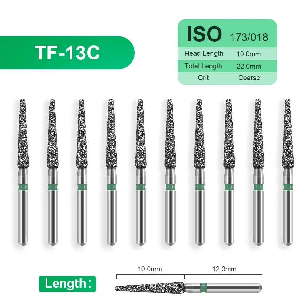 10pcs Dental Diamond Burs Drill for on Filling Crown
