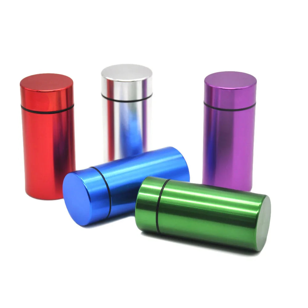 Portable Metal Stash Jar for Herb Tobacco Airtight Smell Proof Waterproof Storage Container Stash Box Smoke Accessories