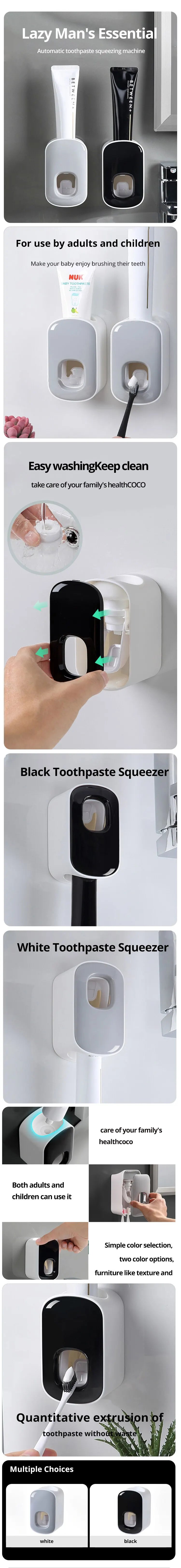 1pc Waterproof Automatic Toothpaste Squeezer