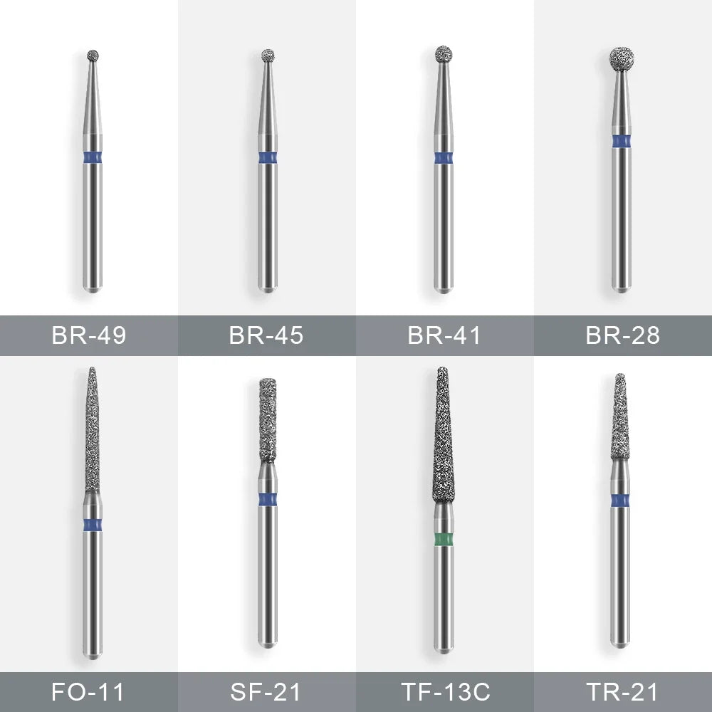 10pcs Dental Diamond Burs Drill for on Filling Crown
