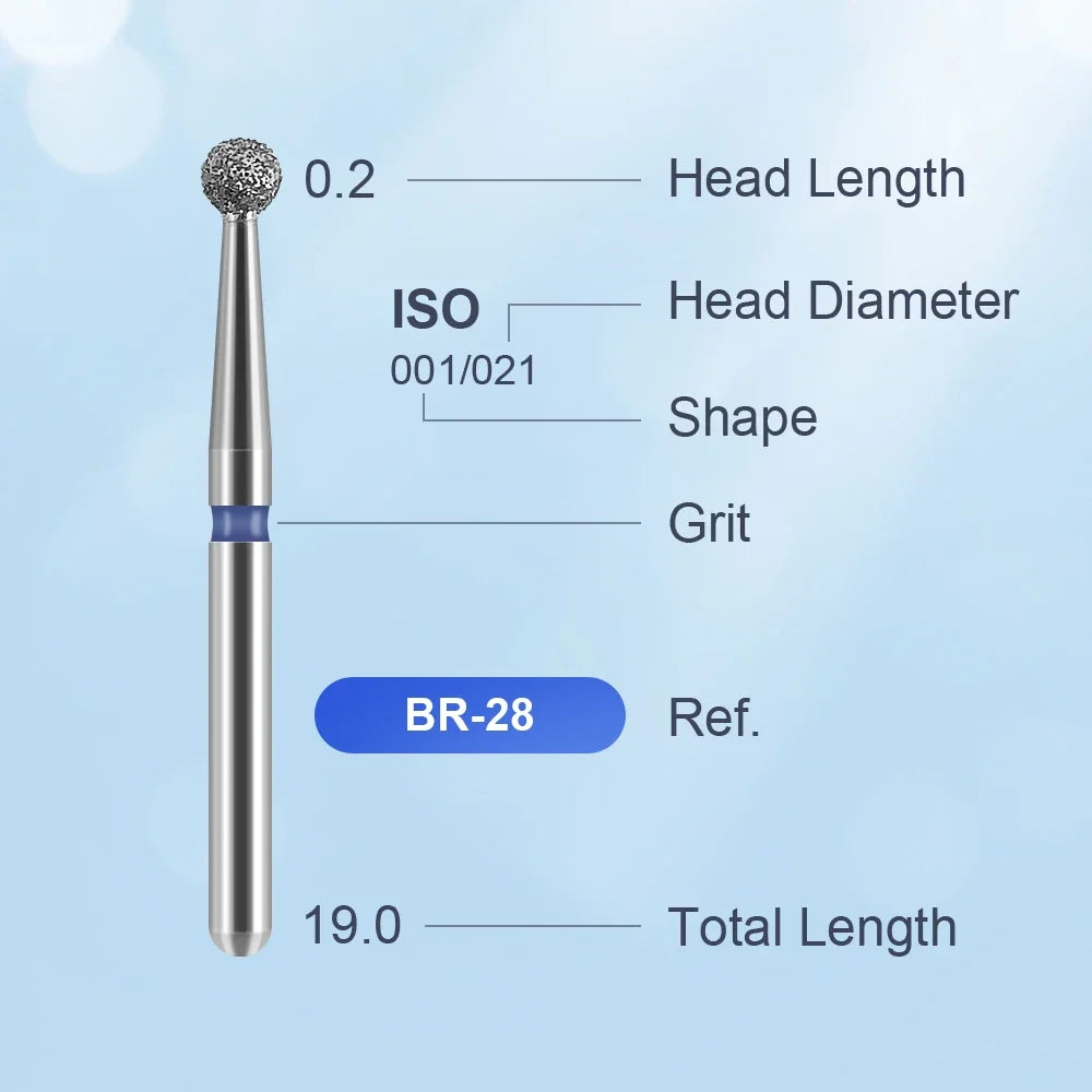 10pcs Dental Diamond Burs Drill for on Filling Crown