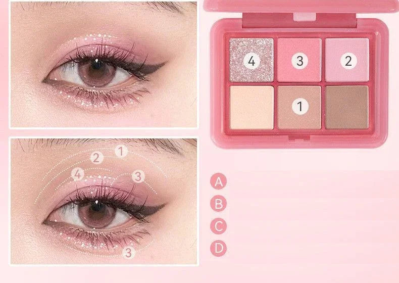 Pink Clear Glitter Eyeshadow Palette