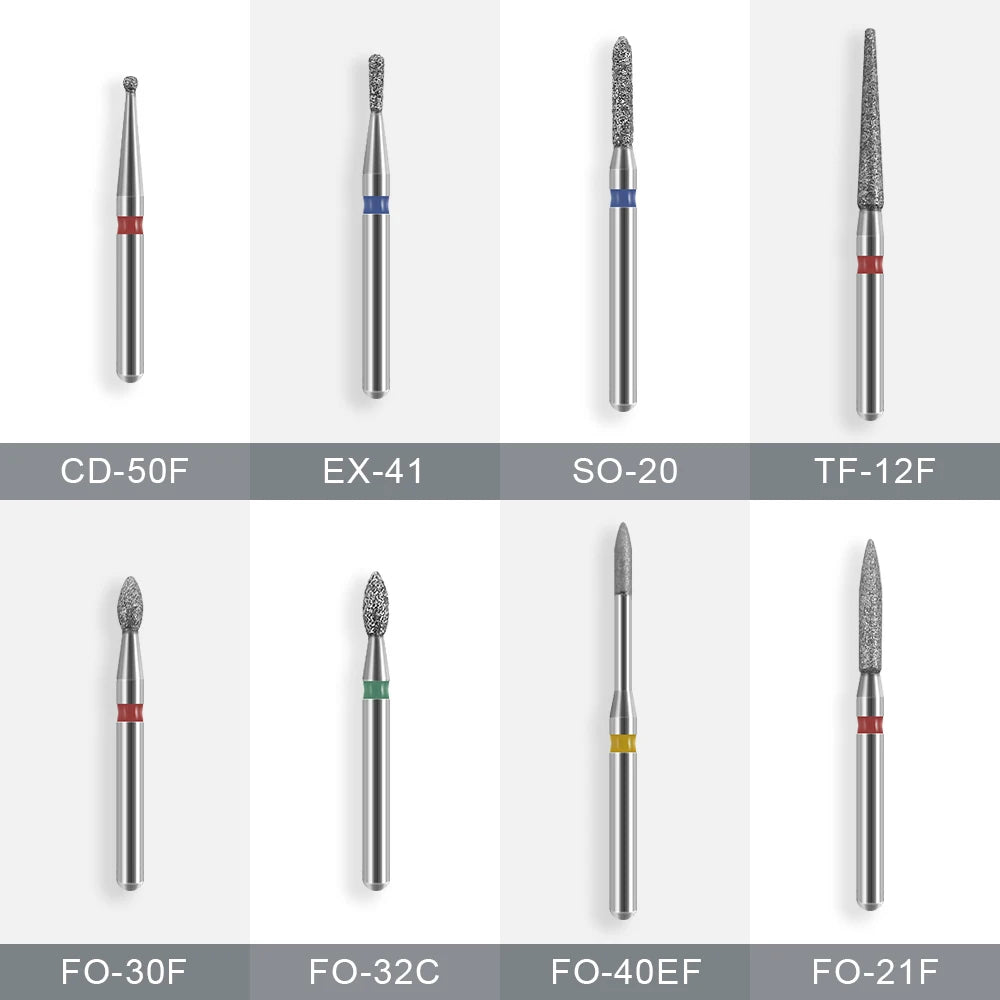 10pcs Dental Diamond Burs Drill for on Filling Crown