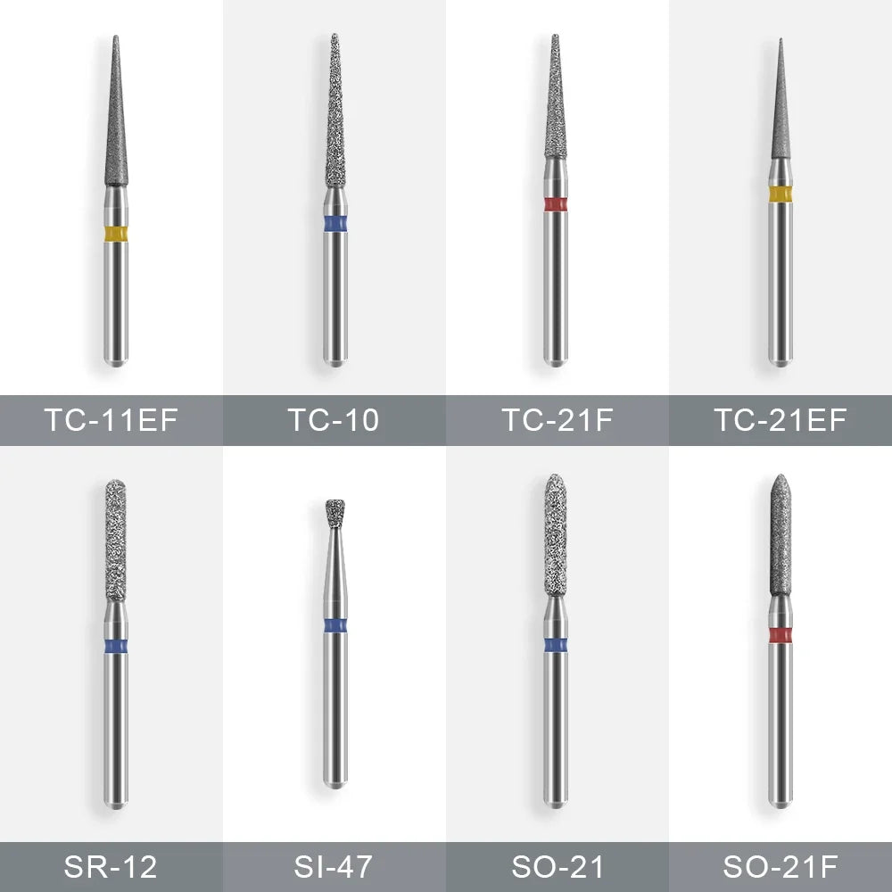 10pcs Dental Diamond Burs Drill for on Filling Crown